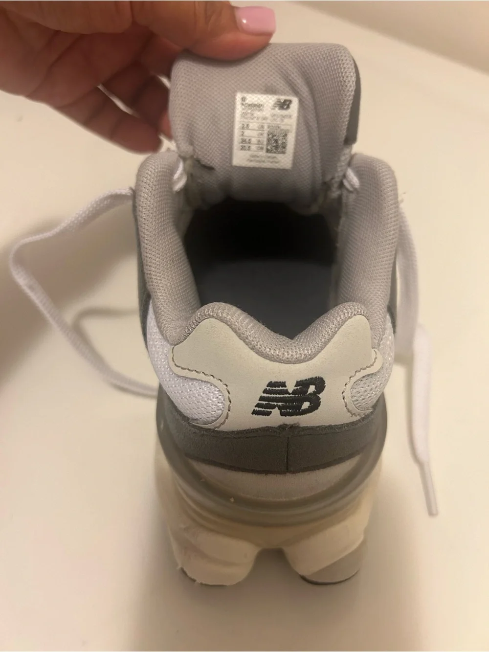New Balance Kids Gray & White Mesh Suede Sneakers